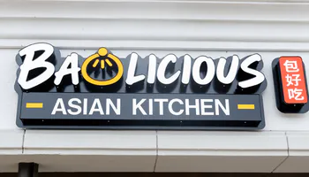 The Baolicious Asian Kitchen sign above our door